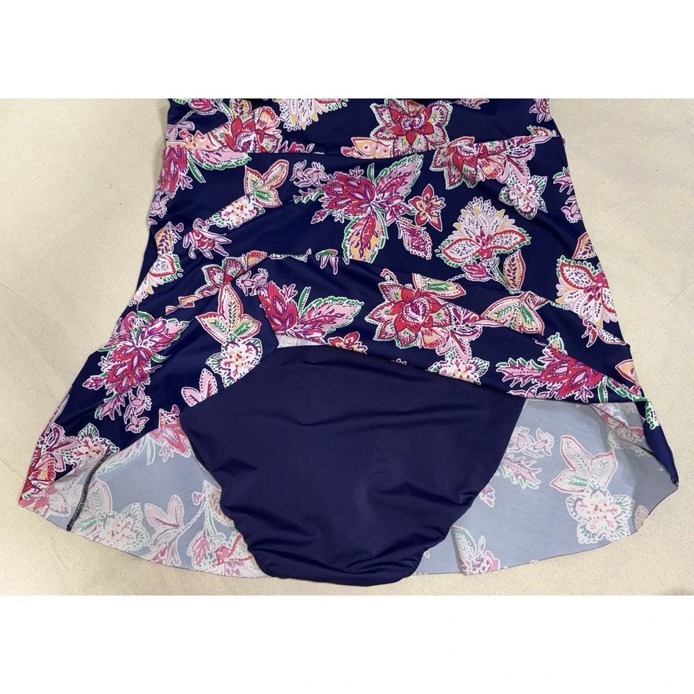Swimsuits For All Women's Size 26 Plus One Piece Swimsuit Swim Dress Flowers‎